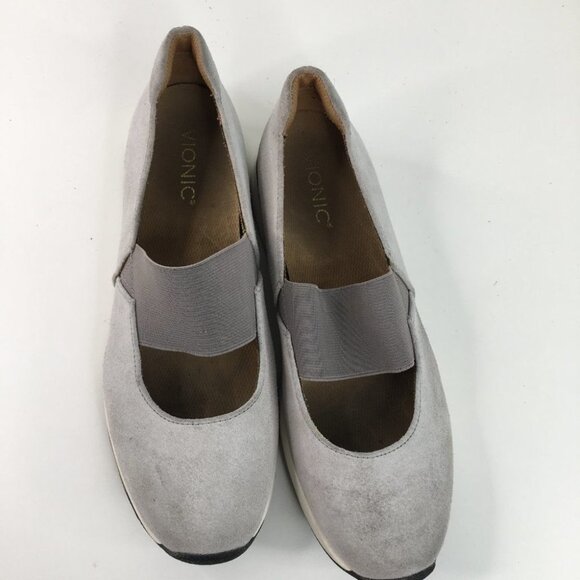 Vionic Cadee Light Gray Suede Leather Slip On Mary Jane Sneaker Size 9.5 - Picture 13 of 13